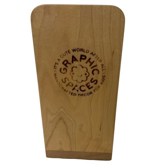 Graphic Spaces Mushroom Bookend Wood Smiling Face Kids Decor Handcrafted US - Picture 4 of 8